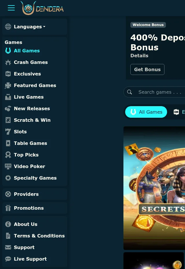 Dendera Casino — Catálogo y proveedores: menos cantidad, más sentido